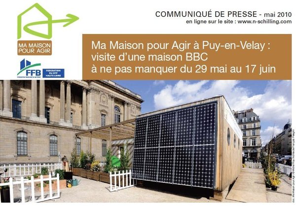 Communiqué - Ma Maison pour Agir à Puy-en-Velay : visite d’une maison BBC à ne pas manquer du 29 mai au 17 juin