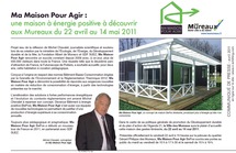 Communiqué de Presse : une maison à énergie positive à découvrir aux Mureaux du 22 avril au 14 mai 2011